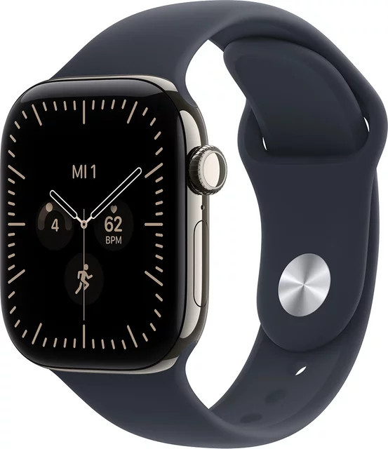 Apple Smartwatch Series 12, GPS + Cellular, 42 mm, Titan, Navy Blue Sport Band, Unisex - Bild 1