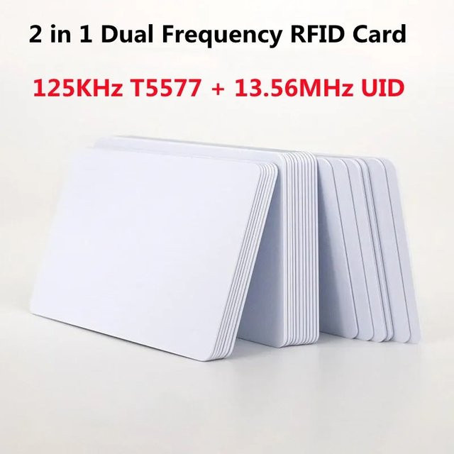 5YOA 10 Stück Dual-Frequenz RFID Karten weiß, 125 kHz T5577 und 13,56 MHz UID wiederbeschreibbare Zugangskontrolle Dual-Chip replizierbarer Verbund - Bild 1