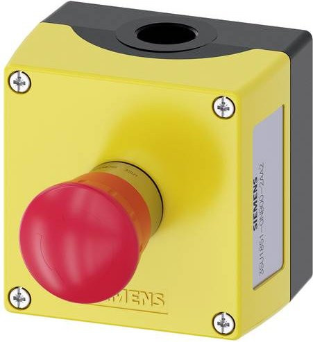 Siemens 3SU1851-0NB00-2AA2 Gehäuse mit Drucktaster in Gelb und Rot, Metall, Schutzart IP66, IP67, IP69K - Bild 1