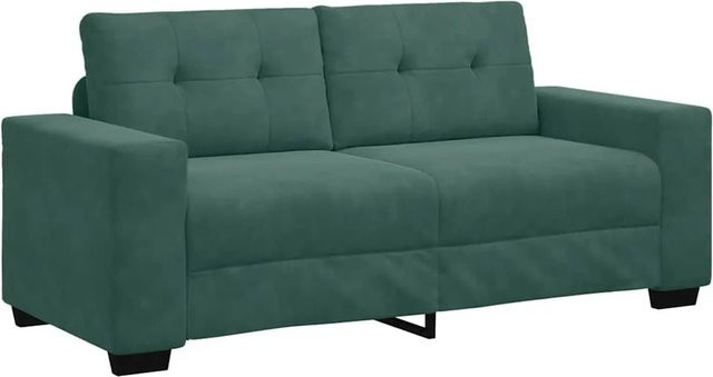 vidaXL Zweisitzer-Sofa in Dunkelgrün aus Samt mit Armlehnen im modernen Design - Bild 1
