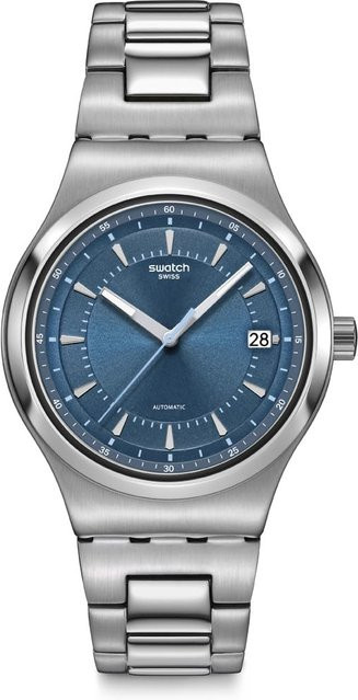Swatch Uhr SHIMMER AT DUSK YIS435G in Blau mit Edelstahlarmband und analogem Zifferblatt - Bild 1