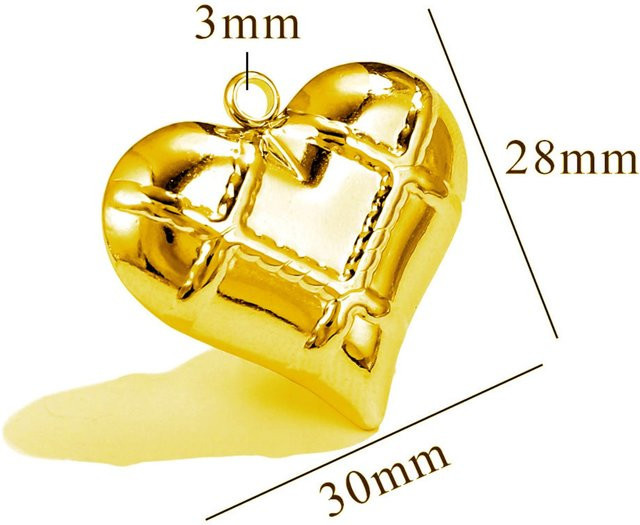 DoreenBeads Anhänger Edelstahl, Gold, Herzstruktur, Unisex - Bild 1