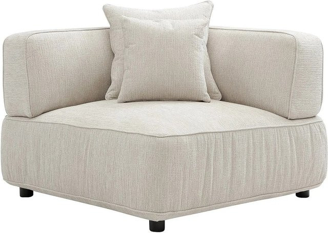 Vente-unique Sessel Lelaco in Beige mit gerader Rückenlehne und Armlehnen, Höhe: 102 cm, Breite: 74 cm, Tiefe: 76 cm - Bild 1