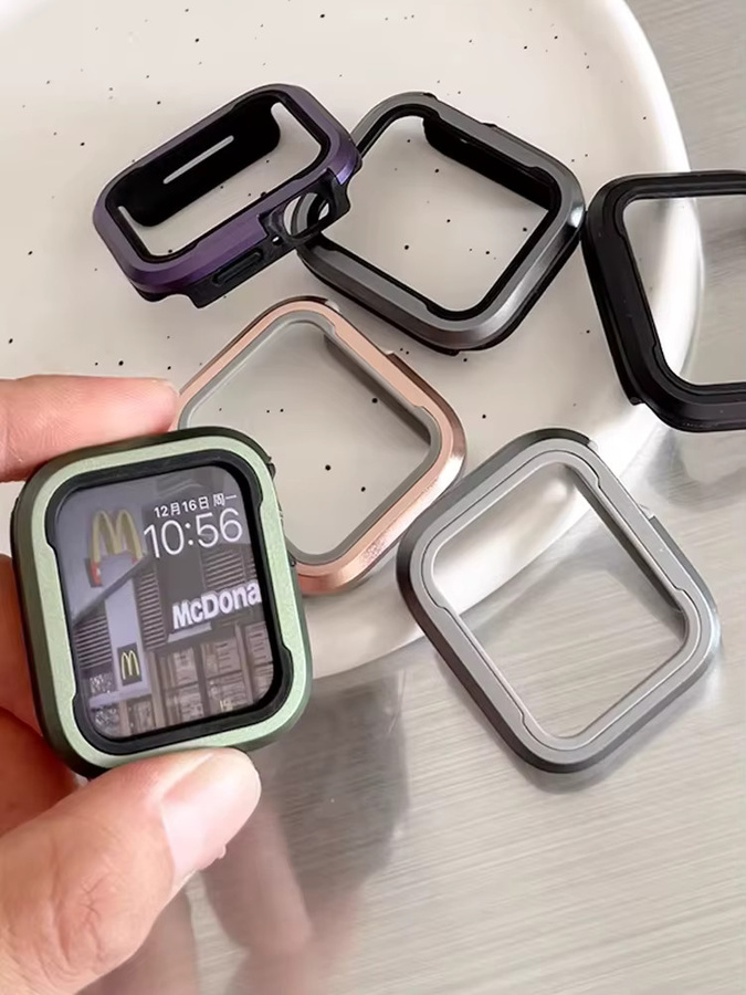 LCAPLE Schutzhülle für Apple Watch, Zweifarbiger Aluminium-TPU-Rahmen, Unisex - Bild 2