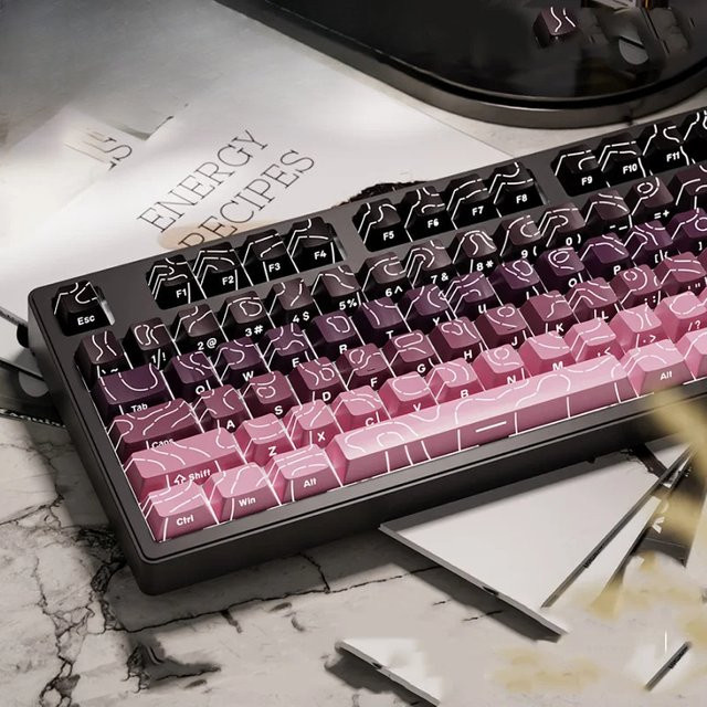Contour 4.0 PBT Shine Through Keycaps Cherry Profile mit Side Print für MX Switches, 134 Tasten, Weiß, RGB Backlit kompatibel - Bild 1