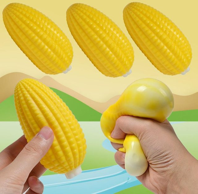 Realistischer Süßmais Squishy, mehlgefüllter Quetschball, Simulations-Lebensmittel, Stressabbau Entlüftungsspielzeug - Bild 1