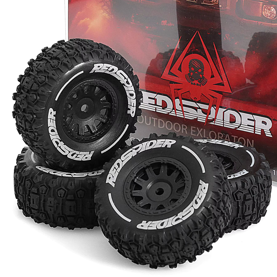 RS RC Short Course Truck Reifen und Räder, 4-teiliges Set, 1:18, Gummi, Schwarz - Bild 2