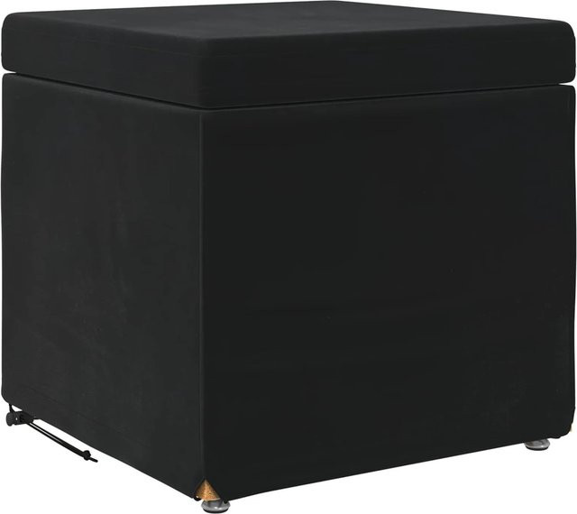 vidaXL Hocker Schwarz aus Samt und Holz B/T/H: 41 x 41 x 40 cm - Bild 1