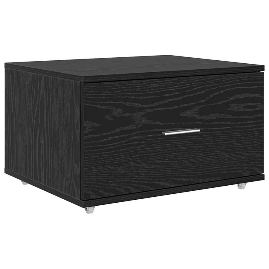 vidaXL Schubladenschrank mit Rollen in Schwarz und Eichen-Optik, B/T/H: 55 x 45 x 31 cm - Bild 2