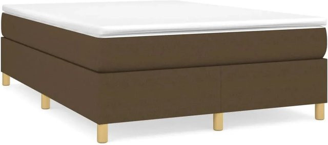 vidaXL Boxspringbett in Dunkelbraun mit Stoffbezug, B/T/H: 140 x 190 x 35 cm - Bild 1