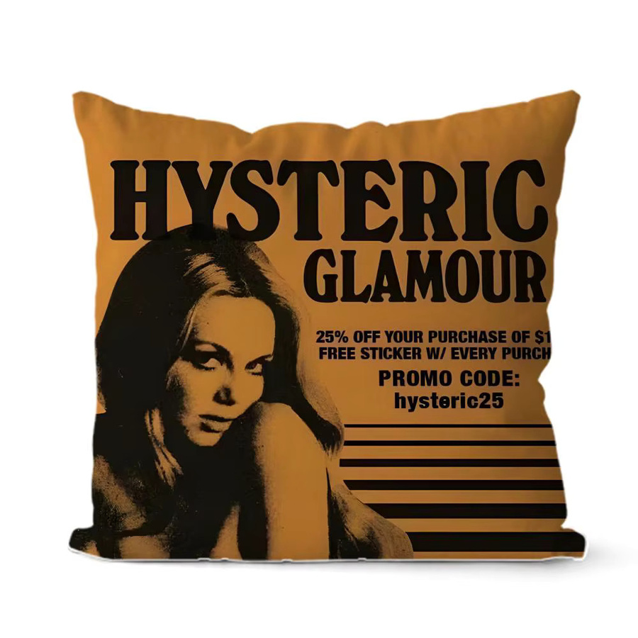 H-Hysteric GlamourR Kissenbezug mit Grafikdesign in Schwarz und Orange, quadratisch, Breite: 30 cm, Höhe: 30 cm - Bild 5