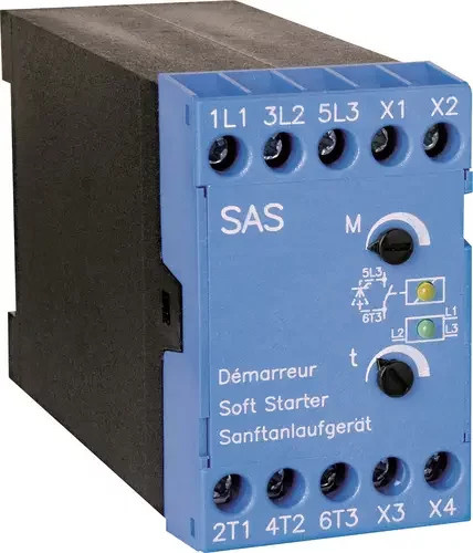 Peter Electronic SAS 3 20700.40003 Sanftstarter Blau, 3.0kW bei 400V / 1.5kW bei 230V, Nennstrom 6.5A, 400 V/AC - Bild 1