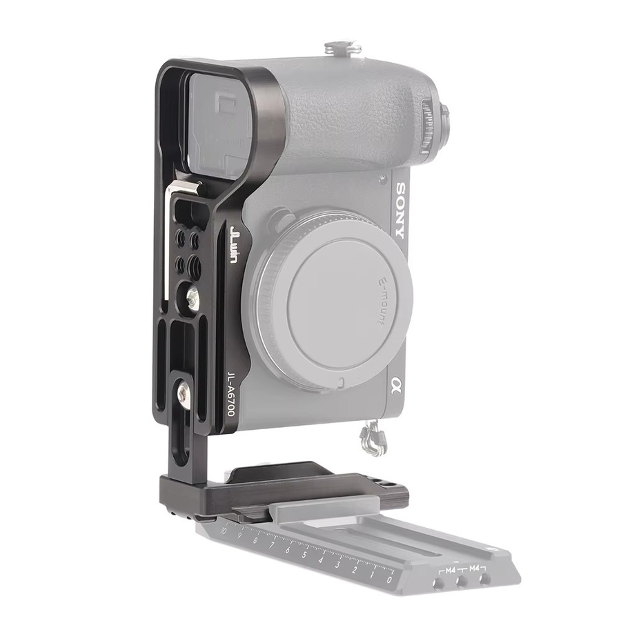 Fotga Schnellverschluss Grundplatte für Sony A6700 Kamera Halterung mit vertikalem Stabilisator und 1/4 Zoll Schraube in Schwarz - Bild 2