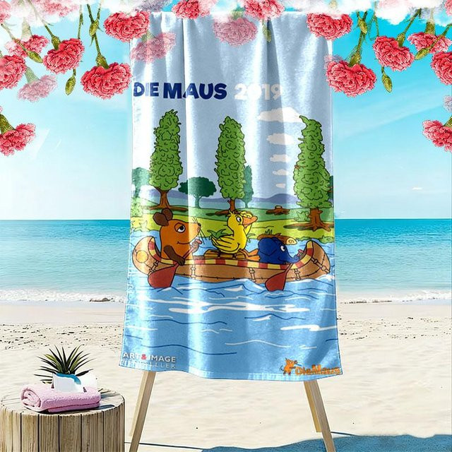 CCesHome Maus Strandtuch, weiches und schnelltrocknendes Handtuch für Strand und Camping, Multicolour, Breite: 70 cm, Länge: 140 cm - Bild 1
