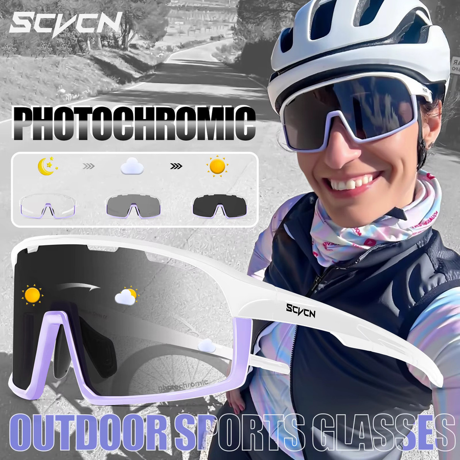 SCVCN Sportsonnenbrille, Vollrand, Kunststoff, Unisex, selbsttönend - Bild 4