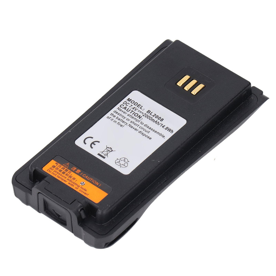 Hytera BL2008 Ersatzbatterie für PD700 PD750 PD780 Funkgeräte, 7,4 V 2600 mAh Lithium-Ionen Akku, Schwarz - Bild 2