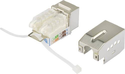 Renkforce RJ45-Einbaumodul Keystone CAT 6 Ethernet LAN Modul in Weiß - Bild 1