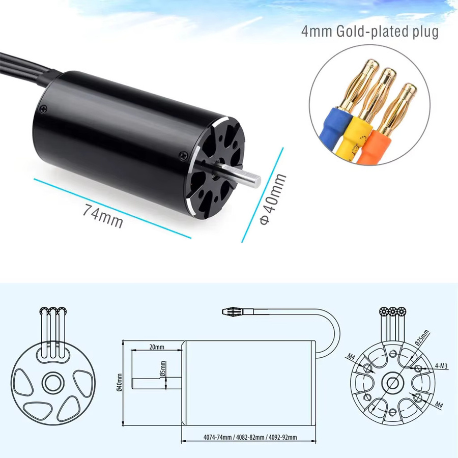 NeebRC Rocket Bürstenloser Motor Wasserkühlung Mantel Combo, Metall, Schwarz - Bild 5