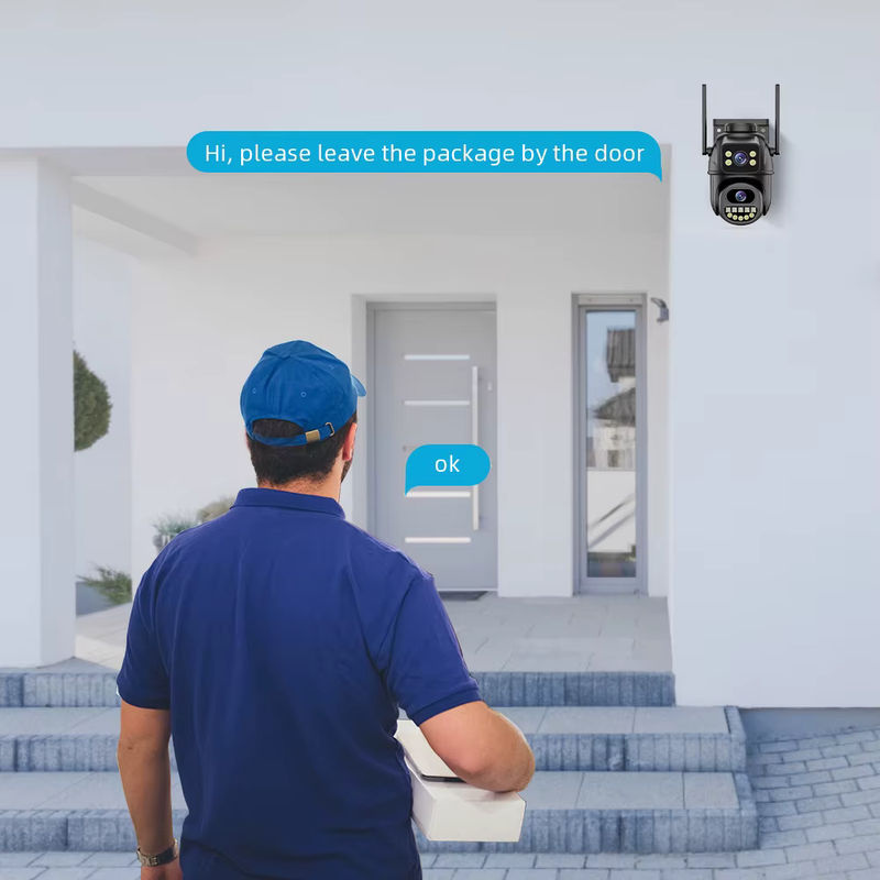 DDBROUGEN 4K 8 MP WiFi-Überwachungskamera mit Dual-Objektiv, 4-fachem Digitalzoom und KI-Personenerkennung, Outdoor-Sicherheits-PTZ-IP-Kamera in Schwarz - Bild 3