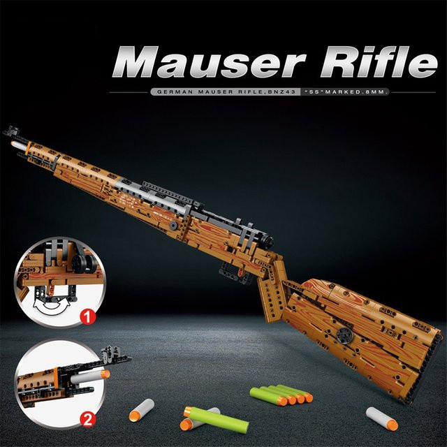 REOBRIX Mauser Kar98K Baukasten, mit Schussfunktion, 951 Teile, ab 14 Jahren - Bild 1