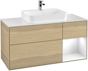 V&B Waschtischunterschrank Finion mit integrierter LED-Wandbeleuchtung, Breite: 120 cm - Bild 1