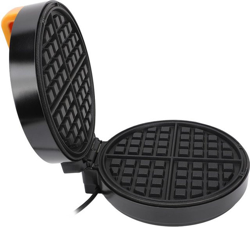 Aimo Mini Waffeleisen mit 1400W Leistung, runde Form und automatischer Kantenversiegelung, Schwarz