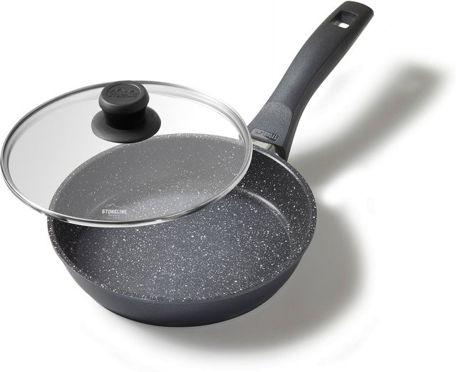 STONELINE Bratpfanne mit Glasdeckel, antihaftbeschichtet, Induktion, Grau, Durchmesser: 18 cm - Bild 1