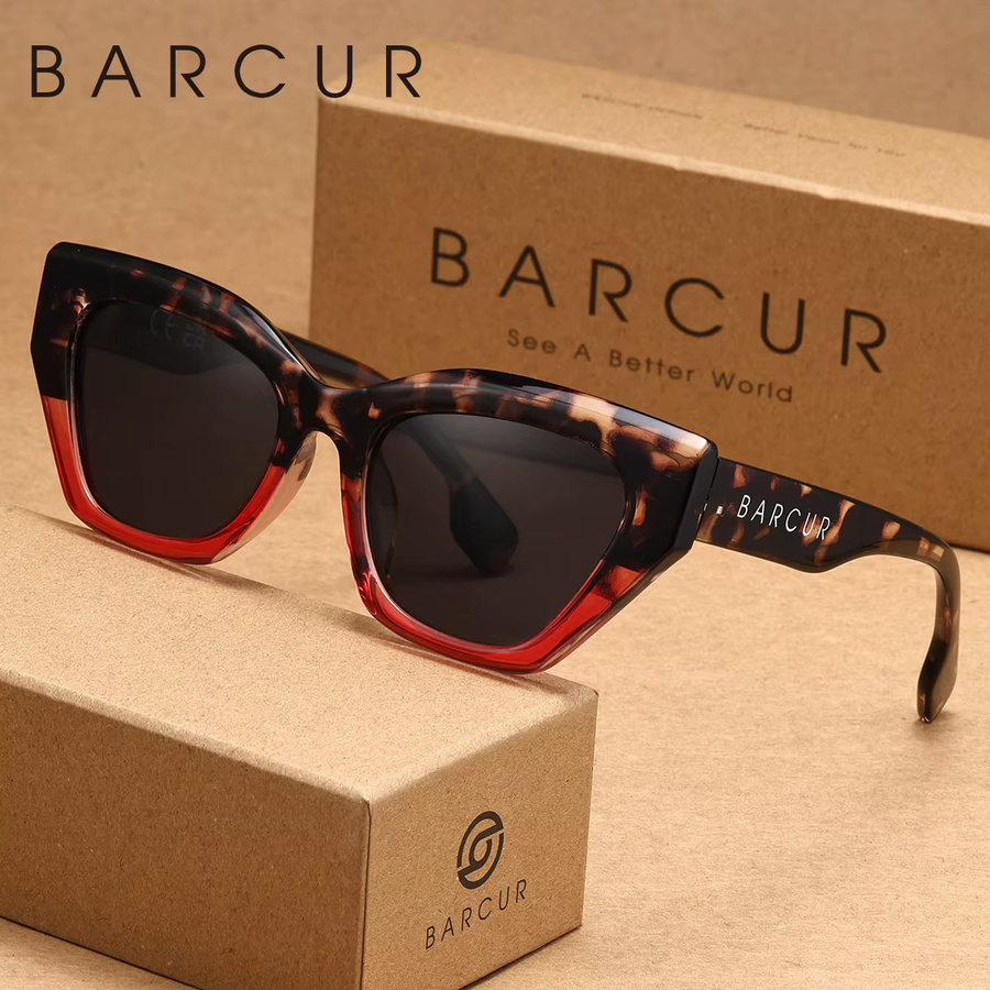 BARCUR Sonnenbrille Cat-Eye, Vollrand, braun - Bild 1