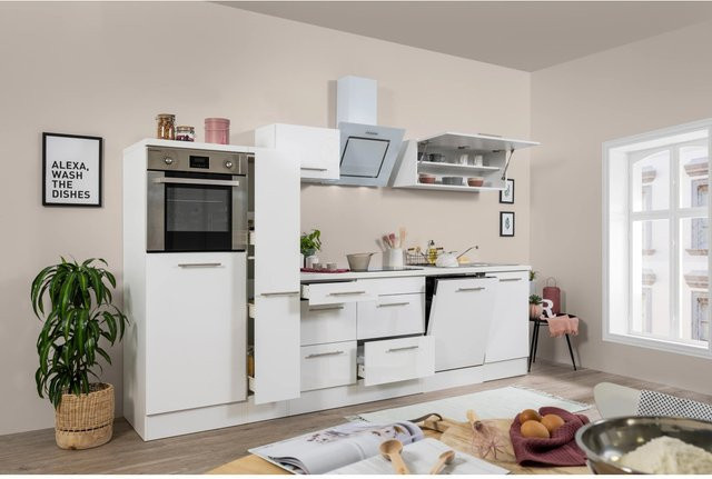 Respekta Premium Küchenzeile in Weiß Hochglanz mit Soft-Close-Funktion, Breite: 310 cm, Höhe: 91 cm - Bild 1