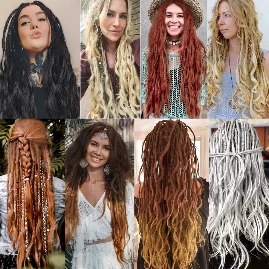 BUDABUDABUDA Dreadlocks Kunsthaarverlängerungen, 26 Zoll, Damen - Bild 4