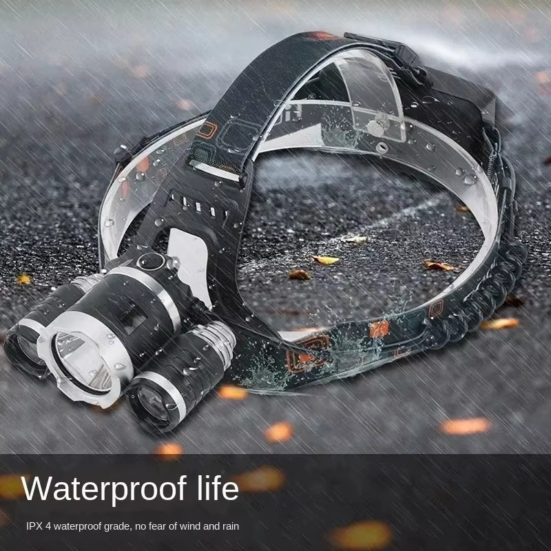 ESMARTER LED-Kopflampe mit COB-Technologie, wiederaufladbare Angler-Stirnlampe in Schwarz für Outdoor, Jagd und Camping - Bild 3