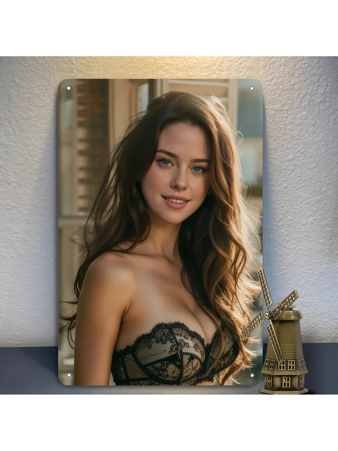 CIFBUY Retro Mädchen Metall-Wandkunst Vintage Eisen-Schild in Multicolour, Breite: 20,32 cm, Höhe: 30,48 cm - Bild 6