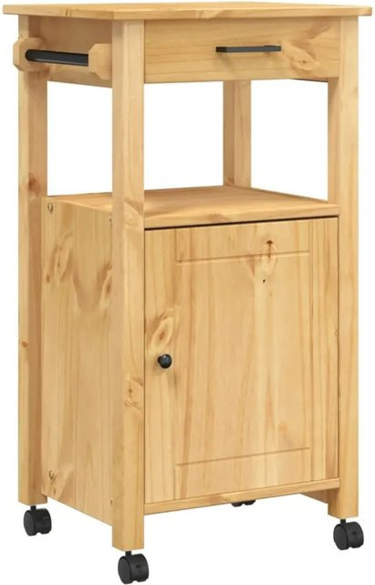 vidaXL Küchenwagen MONZA Modell 9 aus Massivholz Kiefer in Braun, B/T/H: 48 x 40 x 90 cm - Bild 1