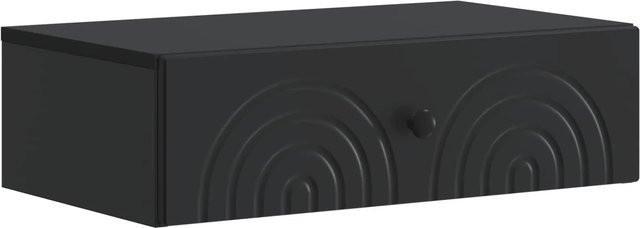 vidaXL Wandmontierter Beistelltisch in Schwarz, modern und geometrisch, B/T/H: 59 x 34,5 x 17 cm - Bild 1
