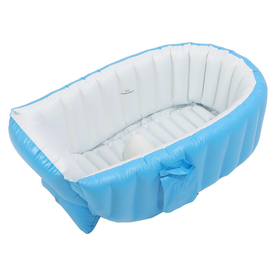Fishine Aufblasbare Babybadewanne aus PVC mit ergonomischer Rückenlehne und Luftpumpe, faltbar und auslaufsicher - Bild 1
