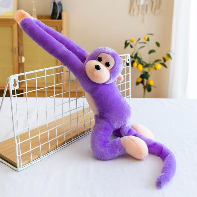 Linyi toy Bunter Langarm-Affe, Stoffpuppe, violett - Bild 1