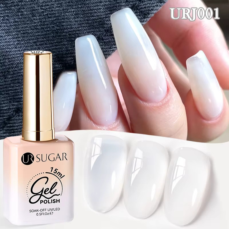 UR SUGAR Jelly Gel Nagellack, Milchig-Weiß, 15 ml - Bild 3