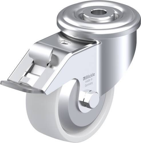 Blickle Lenkrolle LER-PO 80KA-FI-FA mit Feststeller, Rad-Durchmesser: 80 mm, Tragfähigkeit: 150 kg, Farbe: Silber/Weiß - Bild 1