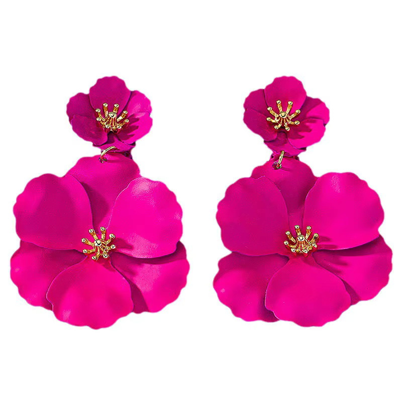 prjewel Ohrringe, Blumen, Mehrfarbig, Metall, Fuchsia - Bild 3
