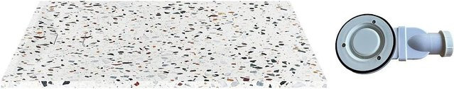 Vente-unique Duschwanne Mirnosa rechteckig aus Mineralguss in Blau Weiß B: 120 cm, T: 90 cm - Bild 1