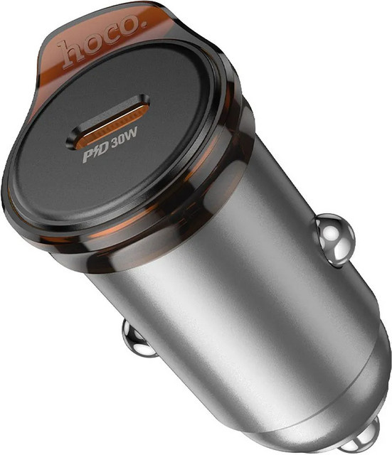 HOCO NZ16 Auto-Ladegerät mit 30W und USB-C Anschluss in Grau - Bild 1