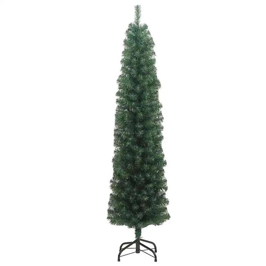 vidaXL Künstlicher Weihnachtsbaum in Grün mit 300 warmweißen LEDs und Ständer, Höhe: 210 cm - Bild 2