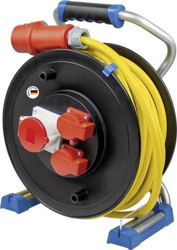 AS Schwabe Kabeltrommel 22167 Gelb, 25,00 m, CEE-Stecker 16A 5-polig, IP44 - Bild 1