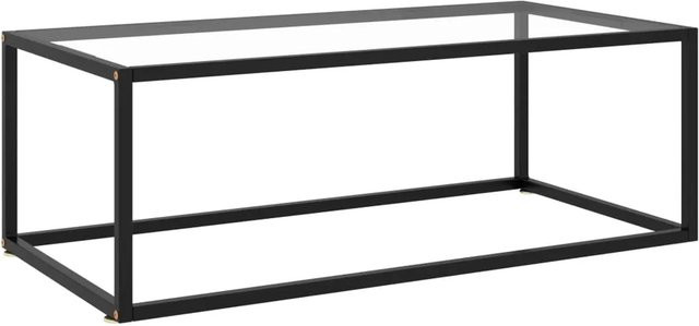 vidaXL Couchtisch in Schwarz mit Hartglas und pulverbeschichtetem Stahl, B/T/H: 100 x 50 x 35 cm - Bild 1