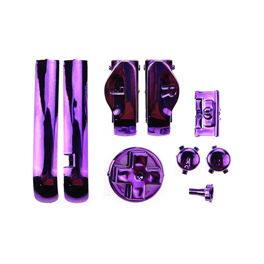 YuXi Ersatz-Tasten-Kit für Gameboy Advance GBA in Silber mit D-Pad und A B L R Tasten aus Kunststoff - Bild 2