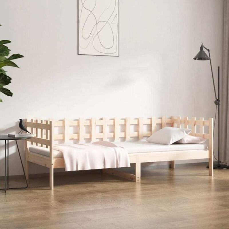 VIDAXL Tagesbett aus Massivholz Kiefer in Braun im Landhaus- und Skandinavischen Stil, B/T/H: 190 x 90 x 68,5 cm, ohne Matratze - Bild 1