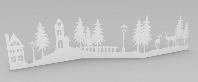 VBS Papier-Silhouette Winterlandschaft aus Fotokarton in Weiß für Weihnachten und Tischdekoration - Bild 1