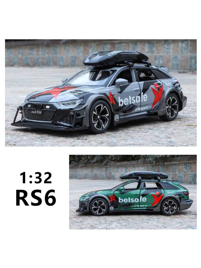 RS6 Sportwagen Simulation, Modellauto, 1:32, mit Sound und Licht, Metall - Bild 6