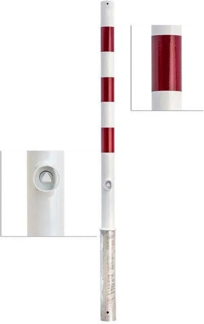 UvV Stahl Absperrpfosten Weiß Ø60 mm mit Reflexfolie, verzinkt und herausnehmbar, Dreikant, Höhe: 90 cm - Bild 1