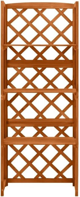 vidaXL Spalier mit Ablagen aus Massivholz Tanne in Braun, B/T/H: 55 x 30 x 140 cm - Bild 1